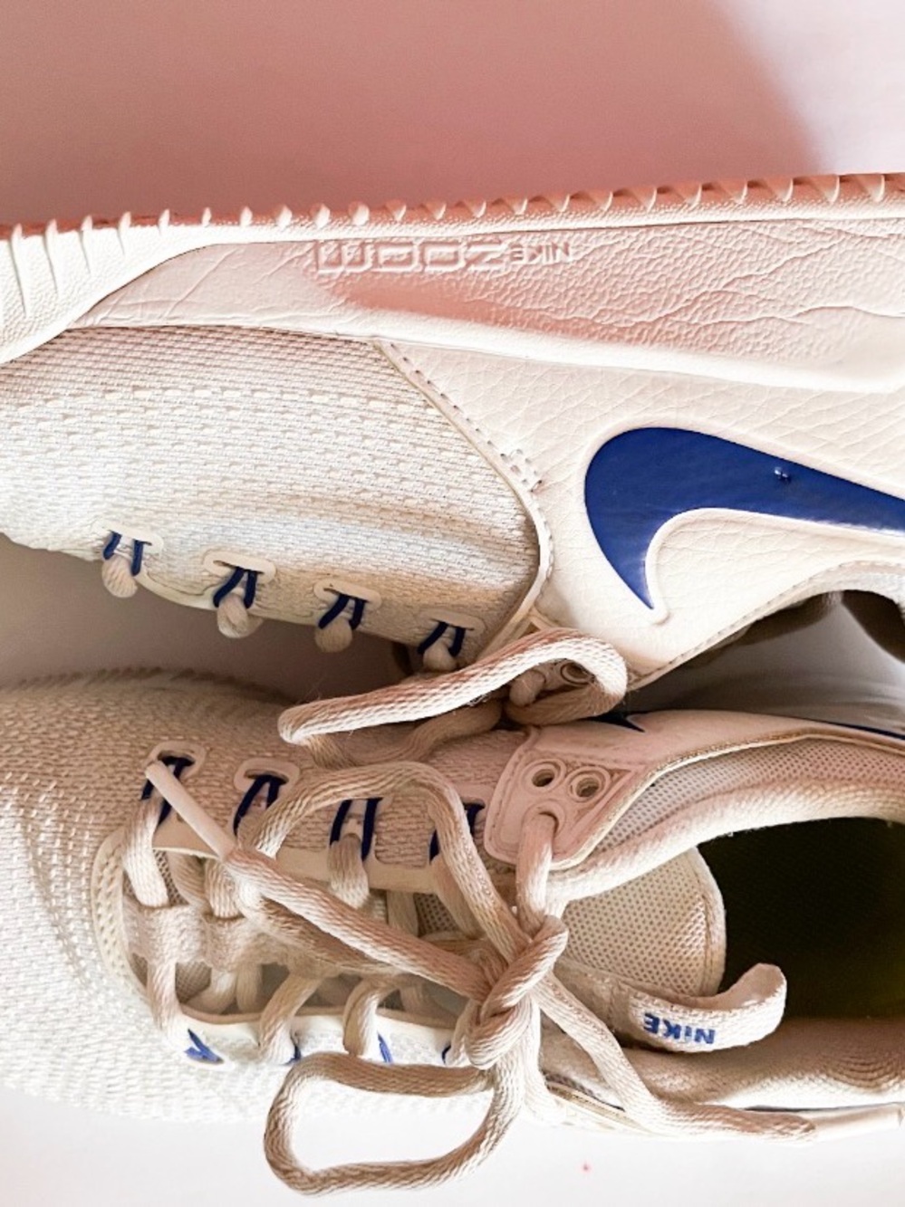 Nike White Sneakers with Blue Swoosh Accents - Picture 5 of 9